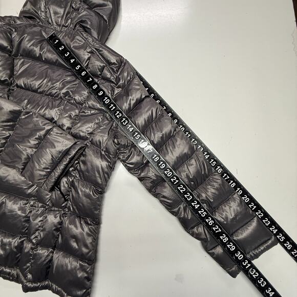 Calvin Klein Puffer Jacket Womens XL Gray Packable Premium Down Hooded Full Zip - Picture 4 of 13